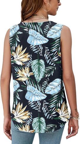 Summer Tank Tops for Women Loose Fit Pleated Square Neck Sleeveless Tops Curved Hem Flowy in Kuwait