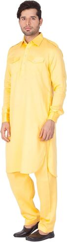 Elina fashion Men's Tunic Cotton Pathani Style Set Indian Pakistani Traditional Wear in Saudi Arabia