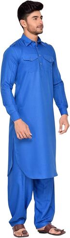 Elina fashion Men's Tunic Cotton Pathani Style Set Indian Pakistani Traditional Wear in Kuwait