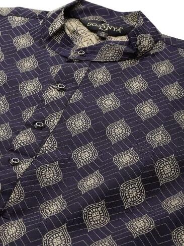 Sojana (Since 1958) Men's Silk Blend Indian Traditional Ethnic Dresses Booti Jacquard ONLY Long Kurta in Saudi Arabia