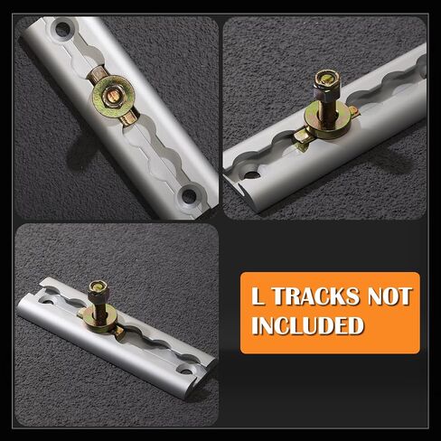 10 Pcs L Track Double Lug Threaded Stud Nut Fitting Tie Down Bearing 5500 LBS Using with L Track Rail to Create Heavy Duty Bolt Down Anchor Points for Trailer Truck Bed Cargo Control (Silver) in Saudi Arabia
