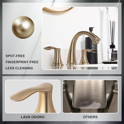 Matte Black Bathroom Faucet 3 Hole, Lava Odoro 8 inch Widespread Bathroom Faucet 2 Handle Bathroom Sink Faucet Vanity Faucet with Pop up Drain Assembly, BF405-MB in Saudi Arabia