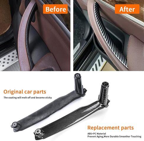 Car Door Handle Accessories Compatible with BMW X5 E70 07-13 / X6 E71 08-14 Door Pull Handle, Interior Door Handles Replace Trim Cover,3.0si 4.8i 30i 48i 35d 30i 50i 35i (Reddish Brown) in Saudi Arabia