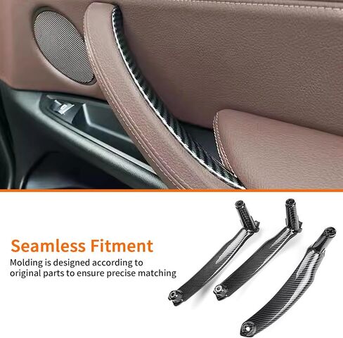 Car Door Handle Accessories Compatible with BMW X5 E70 07-13 / X6 E71 08-14 Door Pull Handle, Interior Door Handles Replace Trim Cover,3.0si 4.8i 30i 48i 35d 30i 50i 35i (Reddish Brown) in Saudi Arabia