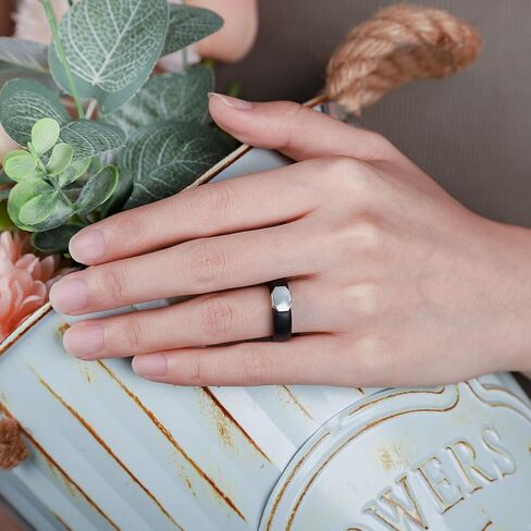 Egnaro Silicone Wedding Bands for Women, Inner Arc Ergonomic Breathable Design Womens Silicone Wedding Ring with Metal Plate, 4mm Width Rubber Wedding Bands Women with Metal Plate, No-Toxic,Skin Safe in Saudi Arabia
