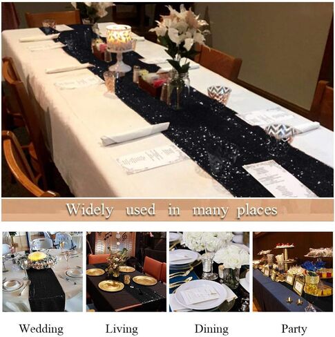 ShinyBeauty 12x72-Inch Rectangle-Baby Blue-Sequin Table Runner- for Wedding/Party/Decor-200111E in Kuwait