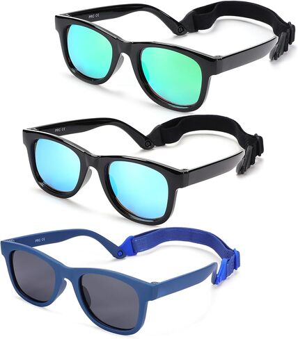 Polarized Baby Sunglasses with Strap - Unbreakable Infant Sunglasses for Newborn Toddler Boys Girls Age 0-12 Months in Saudi Arabia
