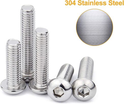 #6-32 UNC 304-Stainless Steel Button Head Hex Socket Cap Bolts Screws Nuts Assortment Kit in Saudi Arabia