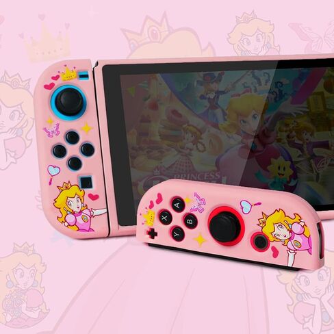 TIKOdirect Protective Case for Switch, Soft Full Skin Protective Cover with Pretty Cute Pattern, Silicone Slim Shockproof Back and Grip Case for Switch, Black in Kuwait