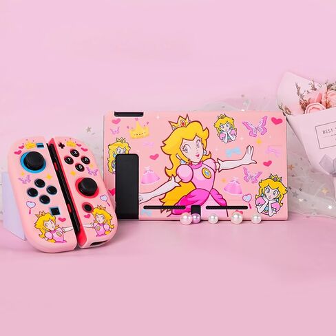 TIKOdirect Protective Case for Switch, Soft Full Skin Protective Cover with Pretty Cute Pattern, Silicone Slim Shockproof Back and Grip Case for Switch, Black in Kuwait