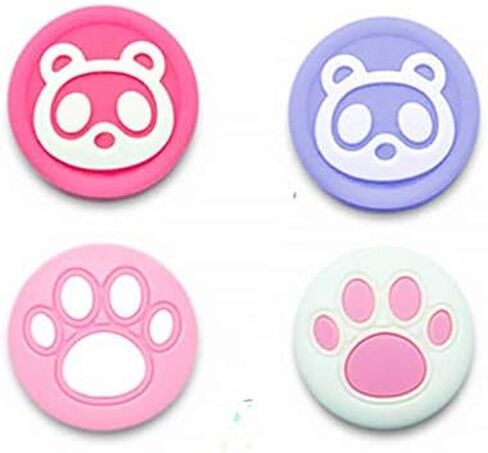 Animal Crossing Silicone Analog Thumb Grip Joystick Covers Caps Game Thumbstick Replacement for Nintend Switch Lite/NS Joy-con Controller (1) in Saudi Arabia