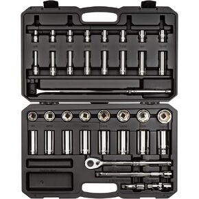 TEKTON 1/2 Inch Drive 6-Point Socket and Ratchet Set, 83-Piece (3/8 - 1-5/16 in., 10-32 mm) | SKT25302