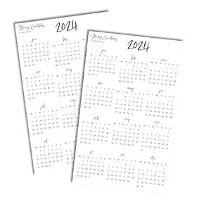 Mini 2024 Calendar Stickers for Journals, Planners, Year-at-a-Glance Calendars, 2 sheets (Monday Start, Transparent Matte)