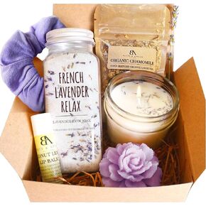 Beets and Apples Lavender Spa Gift Basket, Christmas Gift Baskets for Women, Holiday Gift Ideas for Her, Care gift pacakge, Lavender Spa Gift Set Handmade in USA (French Lavender)