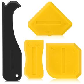 4 Pieces Silicone Caulking Tool Set Sealant Finishing Tool Grout Scraper Caulking Removal Tool for Kitchen Bathroom Floor Sink Joint Sealant Sealing,Reuse and Replace (Blue)