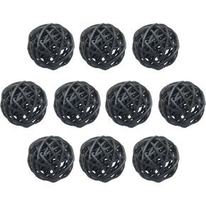 uxcell 12 Pcs Wicker Rattan Balls 1.6 Inch Rattan Decorative Balls for Centerpiece Bowls Vase Fillers Home Decor Gray