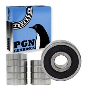 PGN (10 Pack) 6301-2RS Bearing - Lubricated Chrome Steel Sealed Ball Bearing - 12x37x12mm Bearings with Rubber Seal & High RPM Support