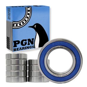 محمل PGN (10 عبوات) 6007-2RS - محمل كروي مختوم من الصلب الكروم المشحم - محامل 35x62x14 مم مع ختم مطاطي ودعم دورة في الدقيقة العالية
