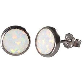 Tingle Oapl Earrings Sterling Silver Earrings For Women Opal Stud Earrings 925 Silver Ear Crawler Earrings