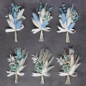 Mini Dried Flower Bouquet (Pack of 6), Rose Bouquets, Party Favours, Bohemian Plate Decoration, Birthday Cake Dried Flower Gift Box Companion, Photography Props (rose)