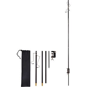 Camping Folding Lamp Pole, Lightweight Collapsible Aluminum Lantern Stand, Outdoor Portable Lamp Post Hanging Light Holder Stick for Picnic Hiking Fishing BBQ (Lantern Stand)