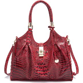 Crocodile-embossed Purse Top-Handle Vegan Leather Ladies Handbags Trendy Tote Bag for women