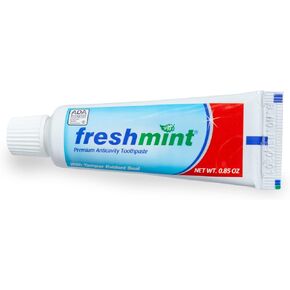 Freshmint® 144 Tubes of 0.85 oz. Premium Anticavity Fluoride Toothpaste with Safety Seal (ADA Accepted)