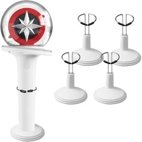 Lightstick Stand Kpop, Holder for Official Lightstick, Display Stand Compatible for Stray Kids Lightsticks/Enhypen Lightstick/Ateez Lightstick/Twice Lightstick, Set of 5,White