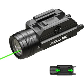 1200 Lumen Pistol Light Laser Combo Green Beam Tactical Flashlight, Pistol Flashlight Adjustable Slide Locating Keys for Picatinny