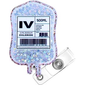 YJ PREMIUMS Llama Potion Shaker Badge Reel | Funny Cute Nurse Purple Alpaca Llama Extract Retractable Badge Holder Name Card ID Clip for Nurses Practitioner Medical Coworker Gifts Essentials