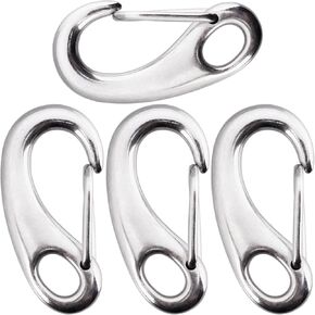 1.97 Inch Carabiner Clips, Stainless Steel Snap Hooks for Flag, Key Ring, Flagpole, Camping, Indoor and Outdoor Equipment Accessories(4PCS)