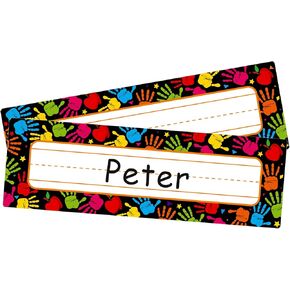 FaCraft Stars Name Plates for Classroom - 36pcs Watercolor Students Name Tags for Desk Back to School Classroom Decoration Name Tags Stickers for Students Teachers 3.5" x 11"