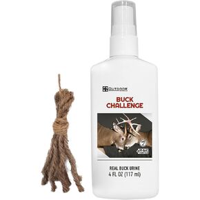 Buck Challenge Deer Urine | Doe Pee for Whitetail Deer | Drag N’ Drip Included | Deer Scents & Attractants