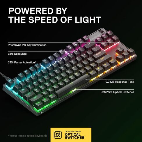 SteelSeries New Apex 9 Mini – HotSwap Optical Mini Keyboard – 60% Compact Design – Optical Switches – RGB Customization – Aluminum Alloy Frame – Double Shot PBT Keycap (Renewed) in Saudi Arabia