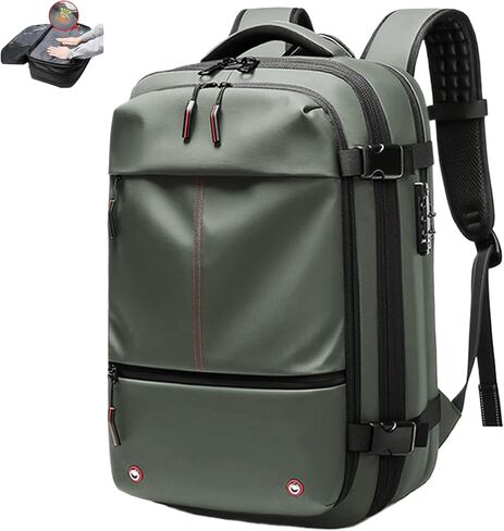 Vacuum Seal Backpack Travel 60L Expandable Air Compression System, Airback Vacpack Backpack TSA Lock Water Resistant Carry-On Luggage (Black, with Pump) in Kuwait
