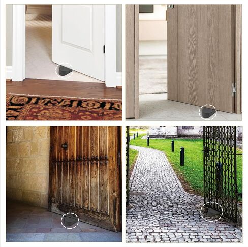 Big Rubber Door Stoppers 2 Packs Heavy Duty Wedge Door Stop for All Floors 1.9 Inches Non-Scratching Doorstops Special for Home Office School Hotel Heavy Door (Black) in Saudi Arabia