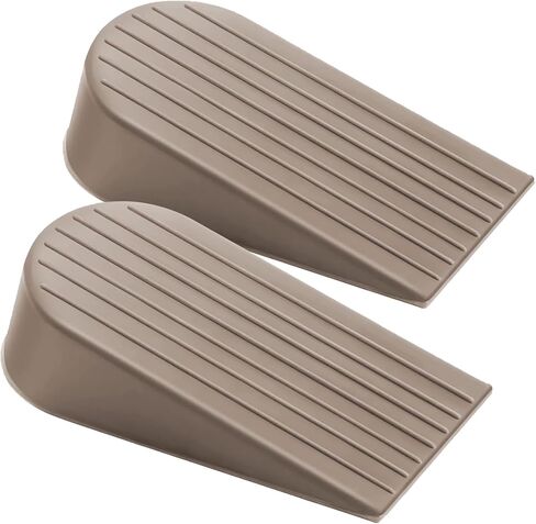 Big Rubber Door Stoppers 2 Packs Heavy Duty Wedge Door Stop for All Floors 1.9 Inches Non-Scratching Doorstops Special for Home Office School Hotel Heavy Door (Black) in Kuwait