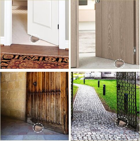 Big Rubber Door Stoppers 2 Packs Heavy Duty Wedge Door Stop for All Floors 1.9 Inches Non-Scratching Doorstops Special for Home Office School Hotel Heavy Door (Black) in Kuwait