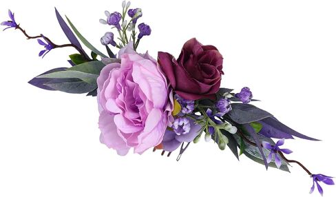 Purple Flower Hair Comb - Handmade Wedding Floral Combs Bridal Comb for Hair for Bride Bridesmaid Women Girls Prom Bridal Shower Maternity Shoot in Saudi Arabia