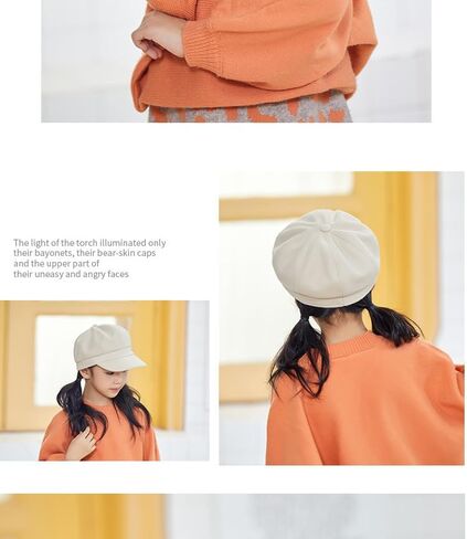 Kids Newsboy Caps Beret Hats 8-Panel Baseball Pageboy Cabbie Sailor Hat Wool Felt for Boys Girls 2-6 Years in Kuwait