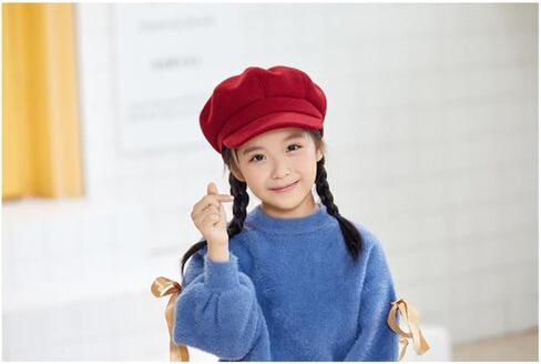 Kids Newsboy Caps Beret Hats 8-Panel Baseball Pageboy Cabbie Sailor Hat Wool Felt for Boys Girls 2-6 Years in Kuwait