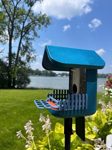 Perch and Fence Accessory Package, Compatible With Bird Buddy Bird Feeder in Blue in Saudi Arabia