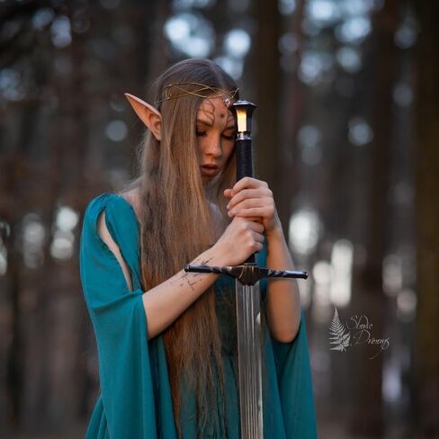 Fairy Elf Crown Handmade Cross Jewelry Circlet Headband Medieval Viking Tiara Renaissance Headpiece Cosplay Wreath in Kuwait