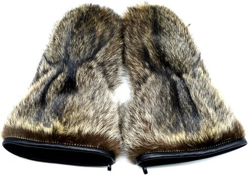 Long Men's Raccoon fur Mittens (Large) in Saudi Arabia