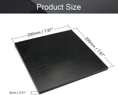 Othmro POM Plastic Sheet Printable Rigid Durable Plastic Board Sheet Plastic Sheeting for DIY Home Decor Handcrafts Outdoor Use Black 0.31 * 7.87 * 7.87inch in Saudi Arabia