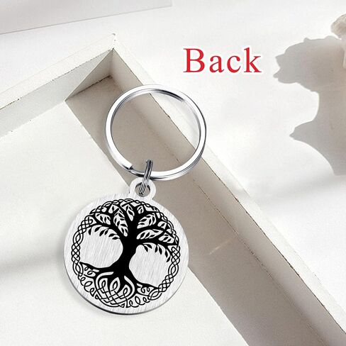 Norse Viking Talisman Gifts for Men Women - Norse Mythology Mjolnir Hammer Tree Wolf Compass Amulet Rune Keychain in Kuwait