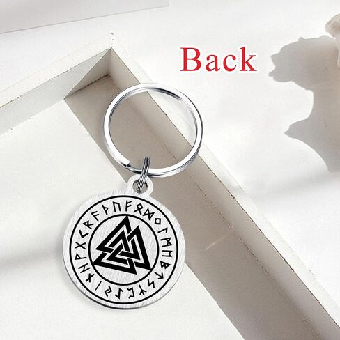 Norse Viking Talisman Gifts for Men Women - Norse Mythology Mjolnir Hammer Tree Wolf Compass Amulet Rune Keychain in Kuwait