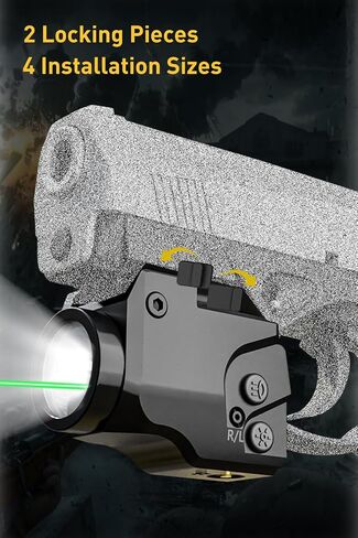 Nino Mini M 700 Lumens Compact Rail-Mounted Weaponlight with Green Beam and Flashlight Combo, Magnetic USB Rechargeable, Tactical Flashlight for 1913 or GL Rail, Built-in Battery in Saudi Arabia