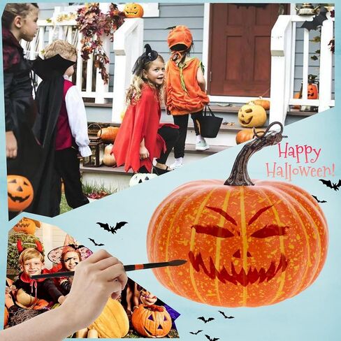 5.5 inch Artificial White Pumpkins Fake Paintable Pumpkin Decoration Fall Harvest for Home Kitchen Farmhouse Halloween Thanksgiving Wedding - 1Pcs in Kuwait