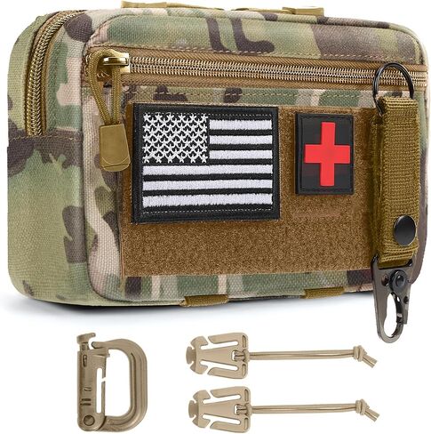 Tactical Molle Pouch Molle Utility Pouch Medical EDC Admin Pouch Molle EDC EMT Utility Pouch with US Flag Patch Web Dominator Elastic Strings and Keychain in Saudi Arabia